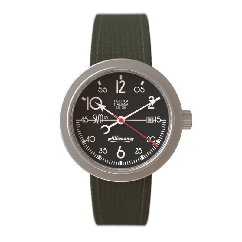 Allemano 1919 Men's Green Black Watch DAY-SVA-10-B