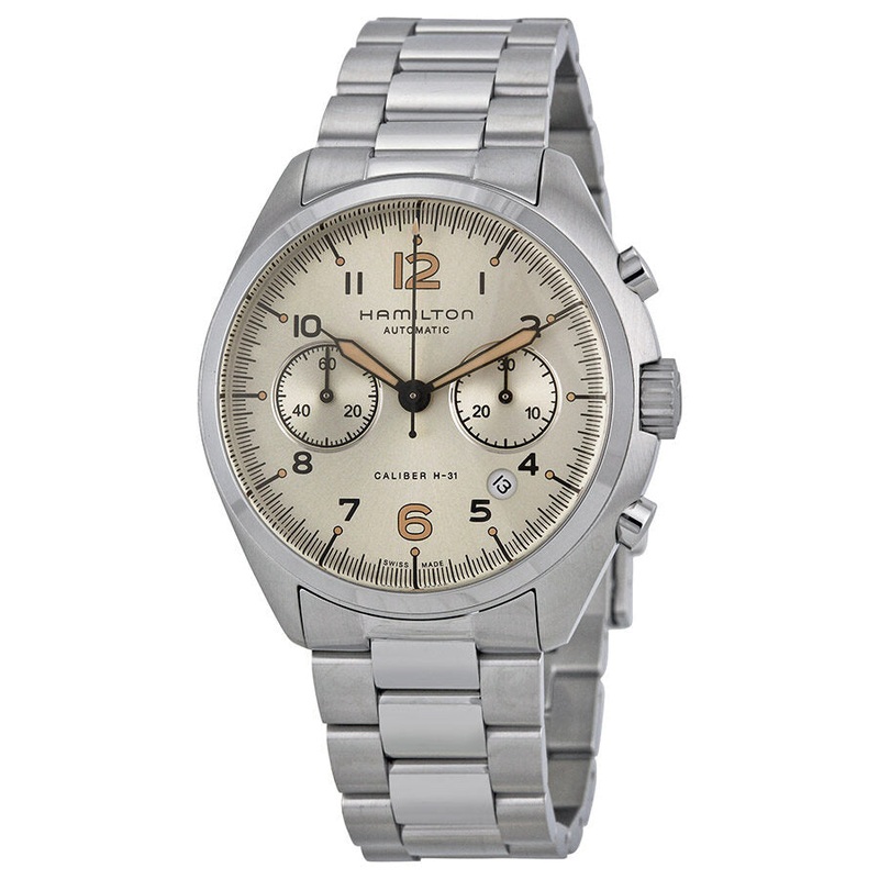 Hamilton Khaki Pilot Pioneer Chronograph Automatic Ivory Dial Men's Watch H76416155