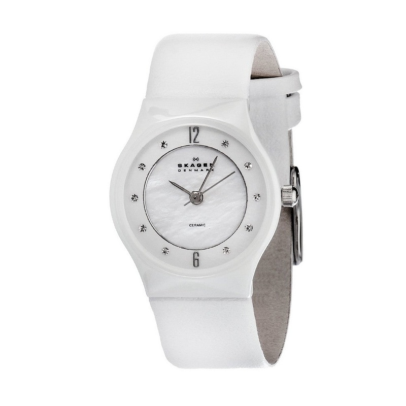 SKAGEN 233XSCLW Grenen Analogue White Dial Women's Watch 27 White Stainless Steel