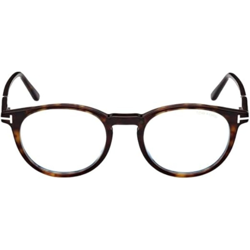 Tom Ford TF5823HB 052 Dark Havana Acetate Round Eyeglasses with ClipOn  5020/145