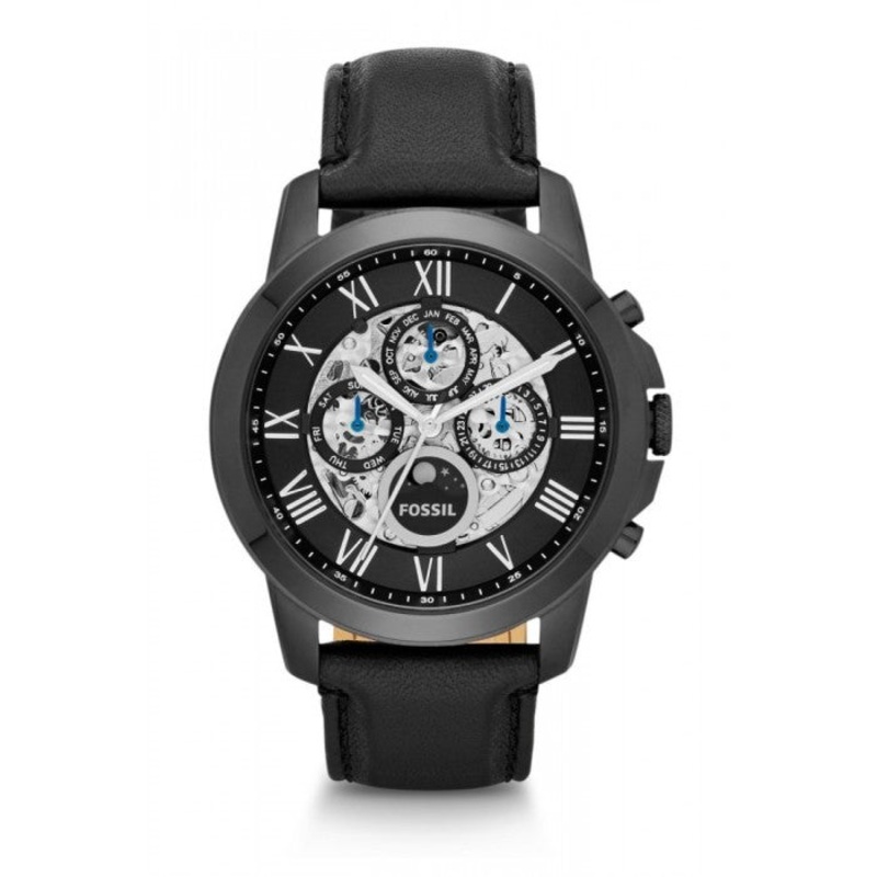Fossil Men's ME3028 Grant Automatic Self-Wind Leather Watch - Black