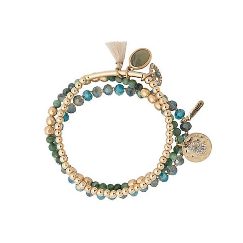 LONNA & LILLY JEWELRY 60567331 BRACELET TURQUOISE/AQUA Gold and Multi beads BRACELET