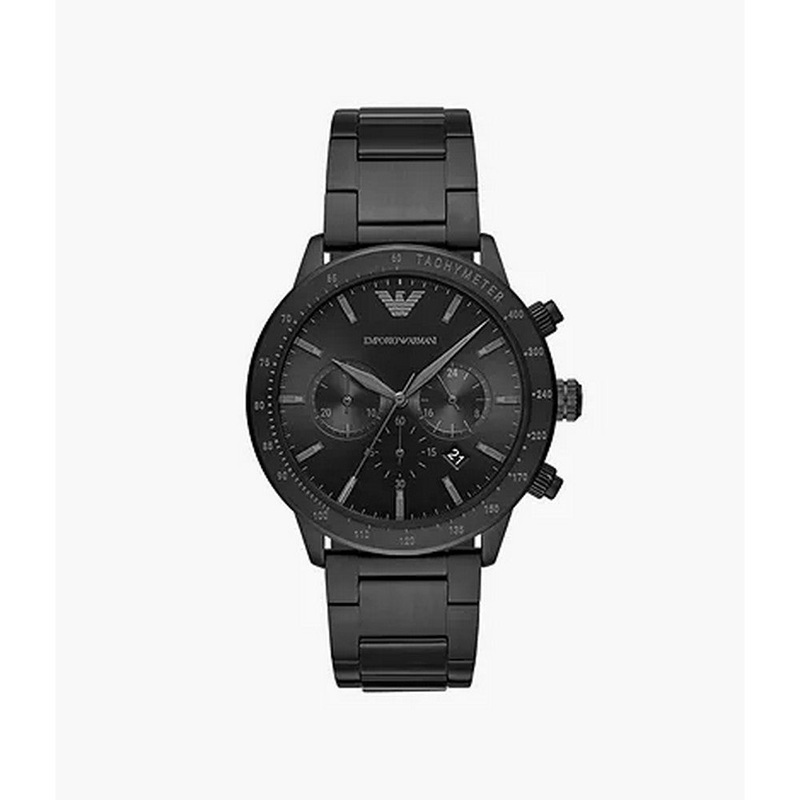 Emporio Armani AR11242 Watch 43 mm Blue Stainless steel case, leather strap