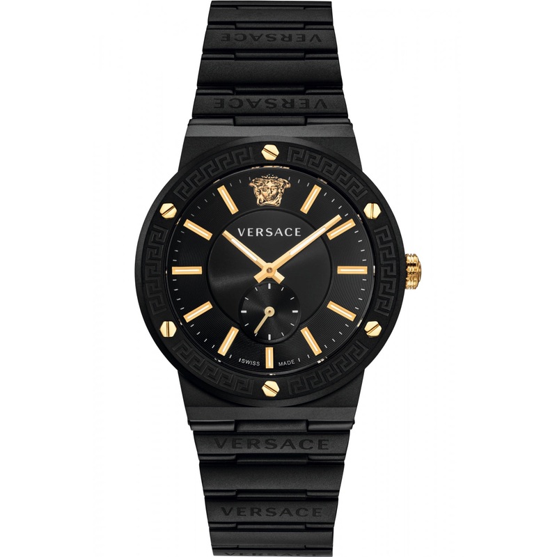 Versace Greca Logo-VI Black Stainless Steel Men's Watch VEVI00620