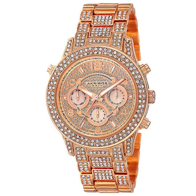 Akribos Xxiv Rose Gold-tone Dial Ladies Watch AK776RG