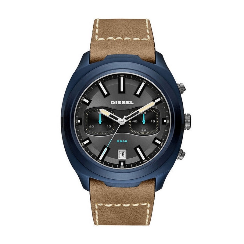 DIESEL DZ4490 Tumbler Quartz Chronograph Gray Sunray Dial Men's Watch 48 Grey Stainless Steel