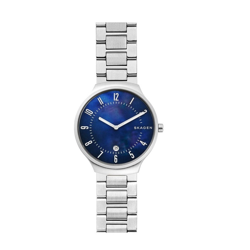 SKAGEN SKW6519 Grenen Quartz Blue Mother of Pearl Dial Men's Watch 38 Blue Stainless Steel