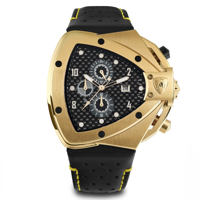 Tonino Lamborghini T20SH-B Spyder Horizontal Men's Black Gold Chronograph Watch