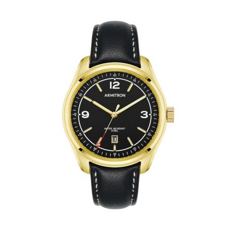 Armitron 20/5487BKGPBK Mens Watch 40 Black Stainless Steel