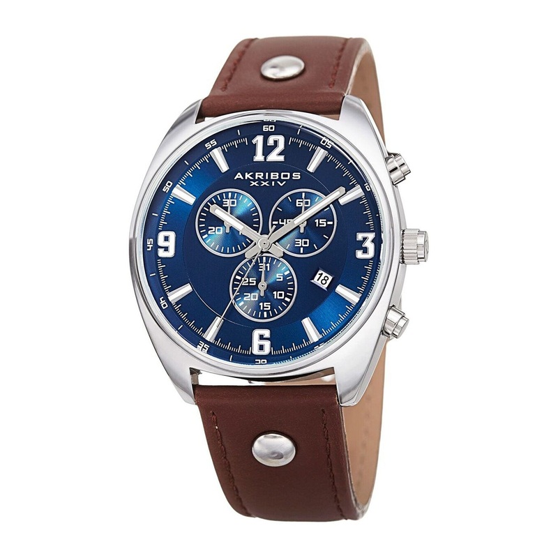 Akribos Xxiv Chronograph Quartz Blue Dial Men's Watch AK969BRBU