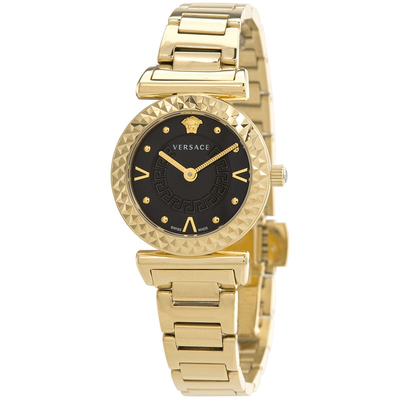 Versace Mini Vanity Quartz Black Dial Ladies Watch VEAA00518