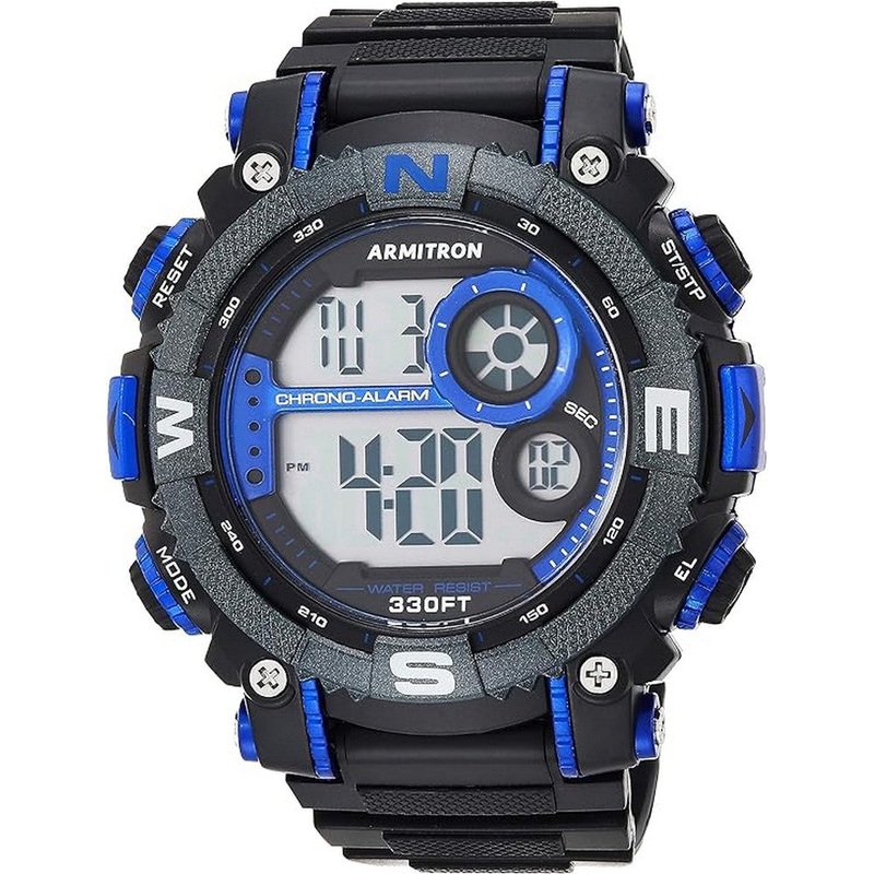 Armitron Sport Men's Digital Chronograph Resin Strap Watch, 40/8284BLU 54 Blue Resin