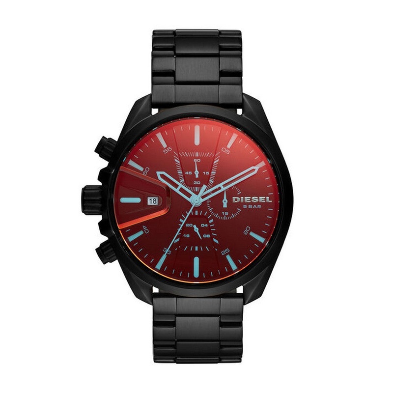 DIESEL DZ4489 MS9 Stainless Steel Chronograph Black Men's Watch 47 Black Stainless Steel