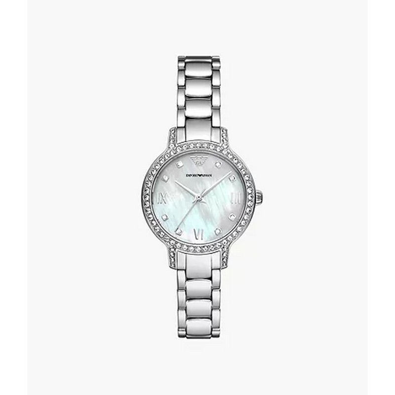 Emporio Armani AR11484 Watch 43 mm Blue Stainless steel case, leather strap