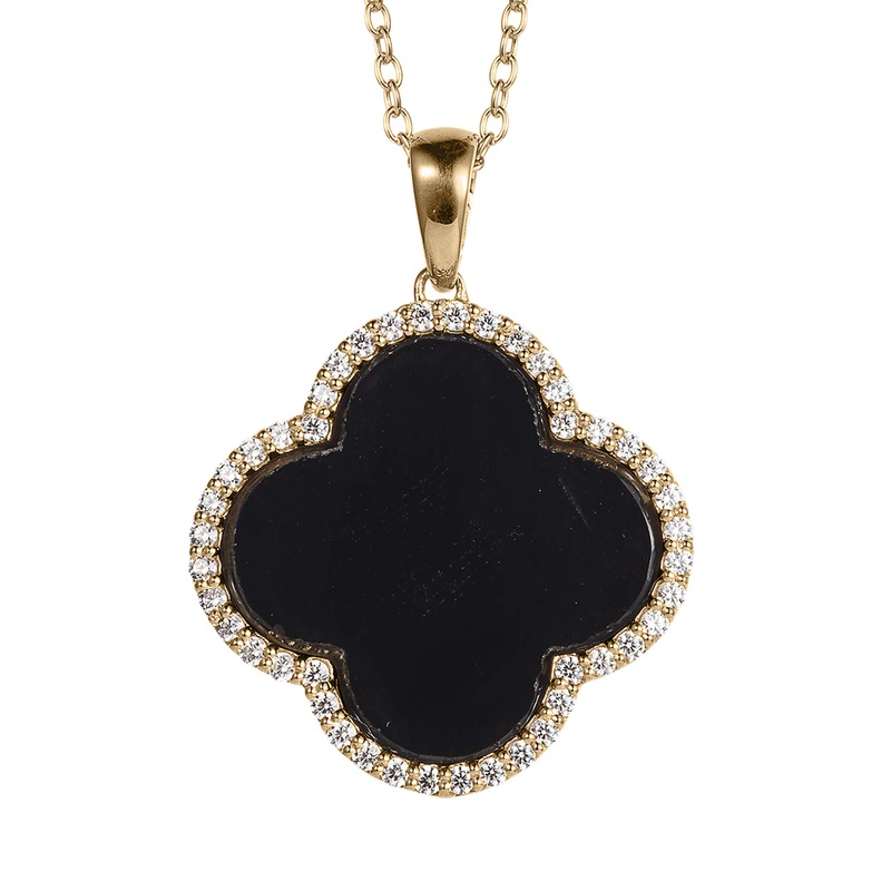 Fortuna Clover Onyx Pendant