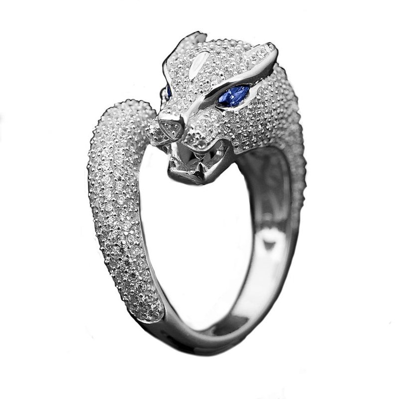 Panther Rhodium Ring 5