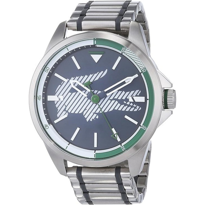 LACOSTE 2010943 Gray Dial Stainless Steel Band Men's Watch 39 Grey Stainless Steel