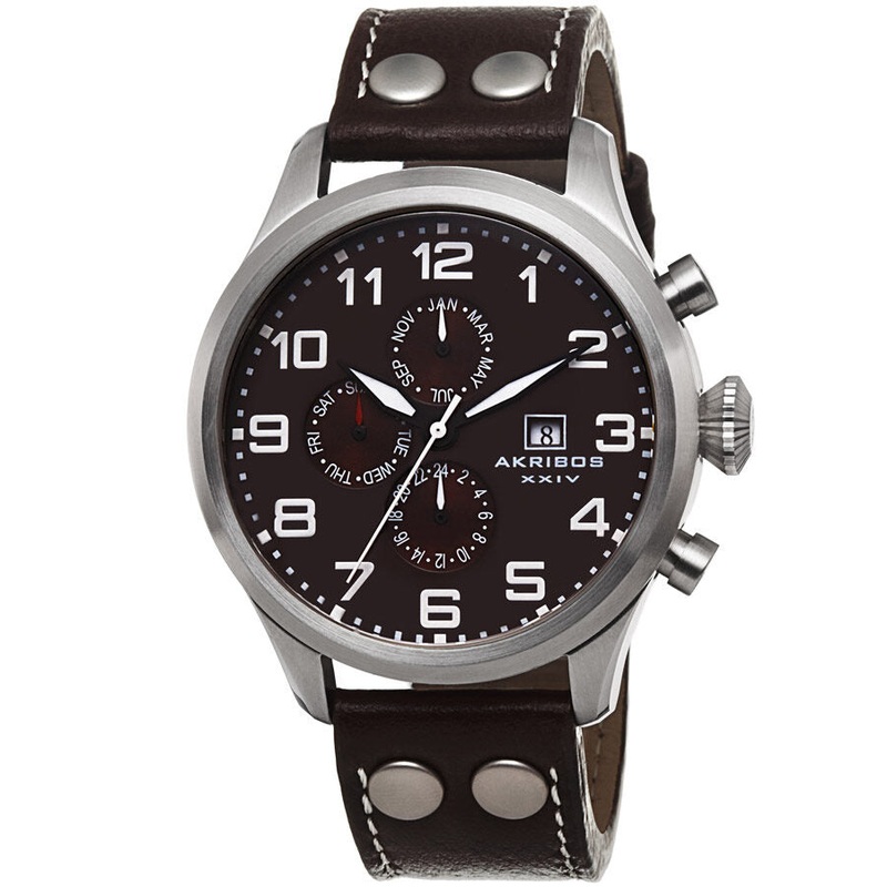 Akribos Xxiv Brown Matte Men's Watch AK664BR