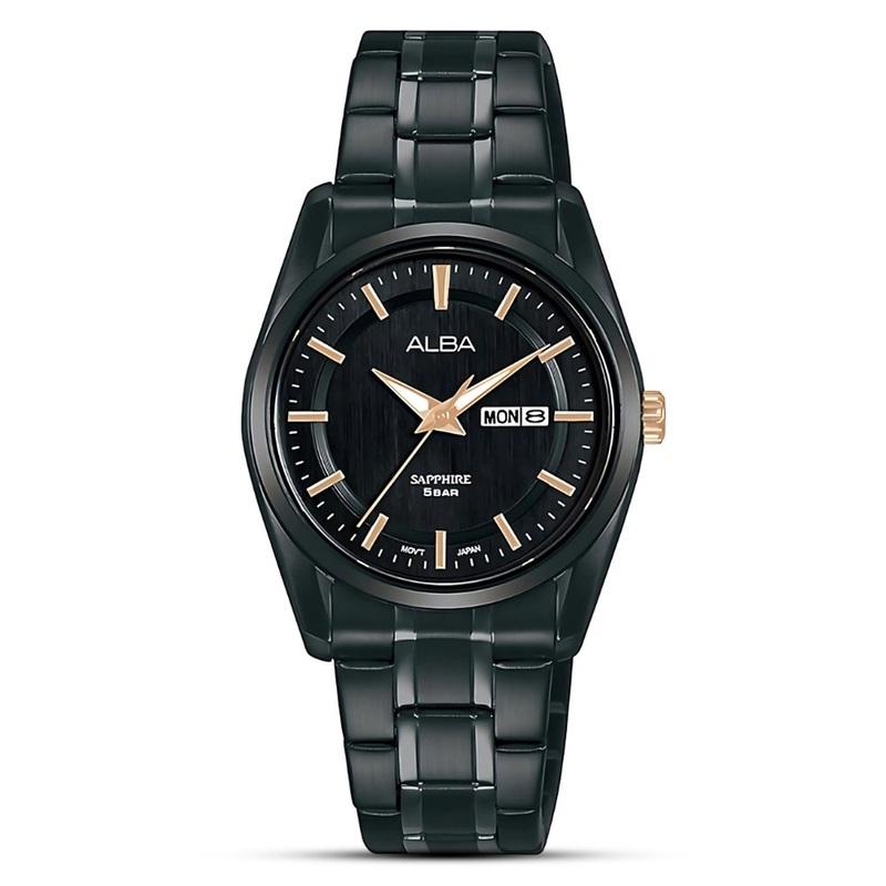 ALBA QUARTZ BLACK DIAL LADIES WATCH | AH7AY3X