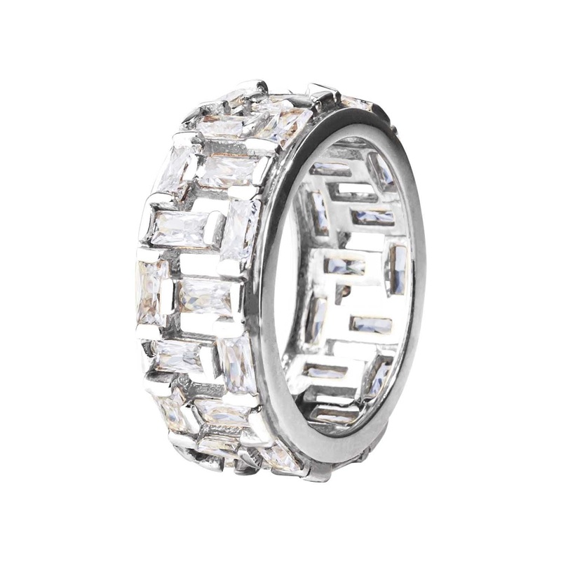 Bamboo Bay Rhodium Eternity Ring 5