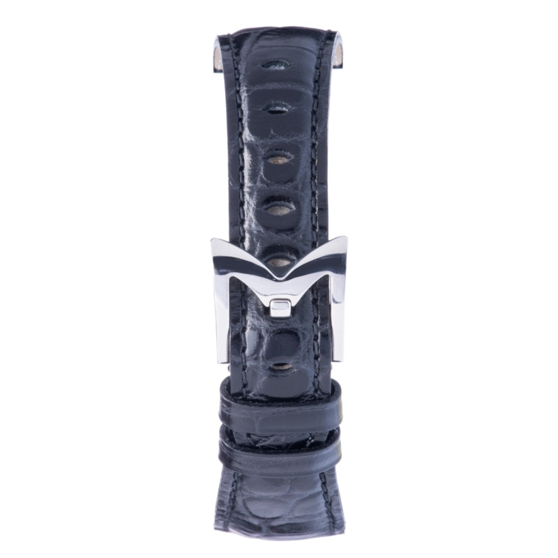 Gag Milano Manuale 40mm Black Alligator Leather Watch Strap