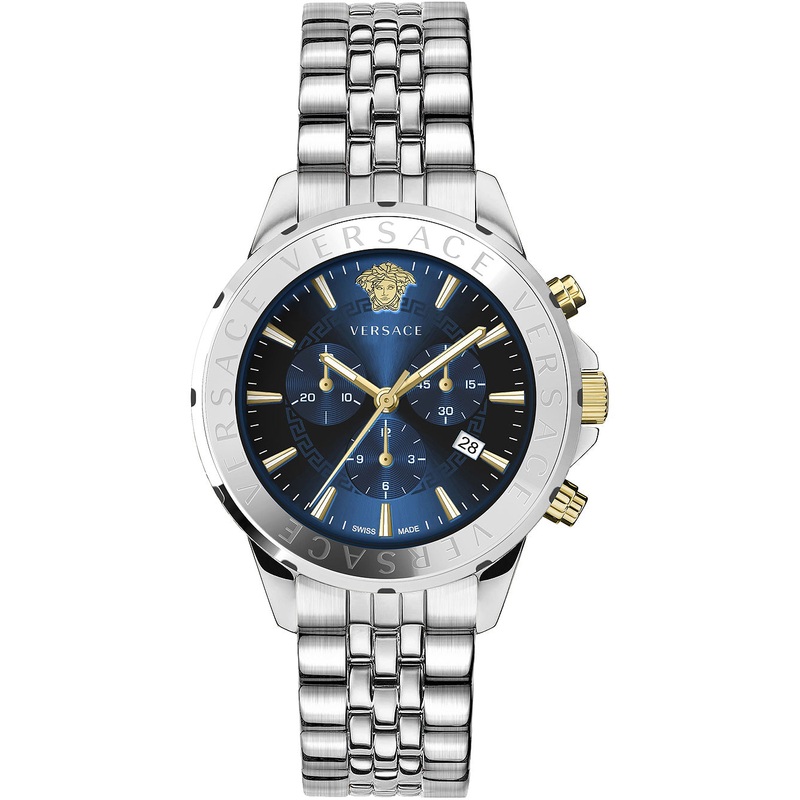 Versace Men's Watch Chrono Signature Blue Bracelet VEV601923