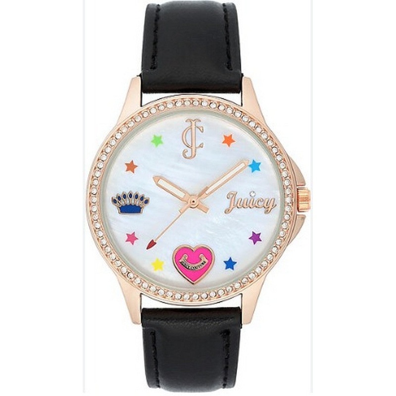 Juicy Couture Women's Watch JC/1106RGBK - Elegant Rose Gold and Black 36 Black Stainless Steel