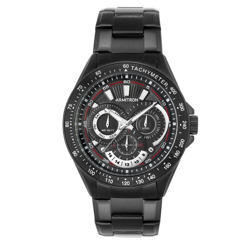 Armitron 20/5197BKTI Multi-Function Black Men's Watch 46 Black Stainless Steel