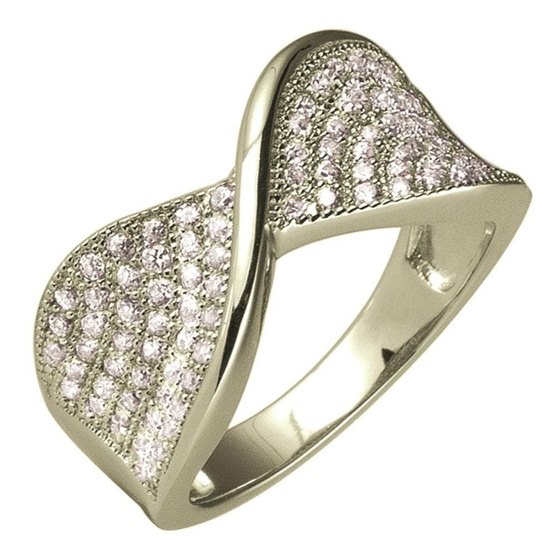 Pave Twist Rose Gold Ring 6