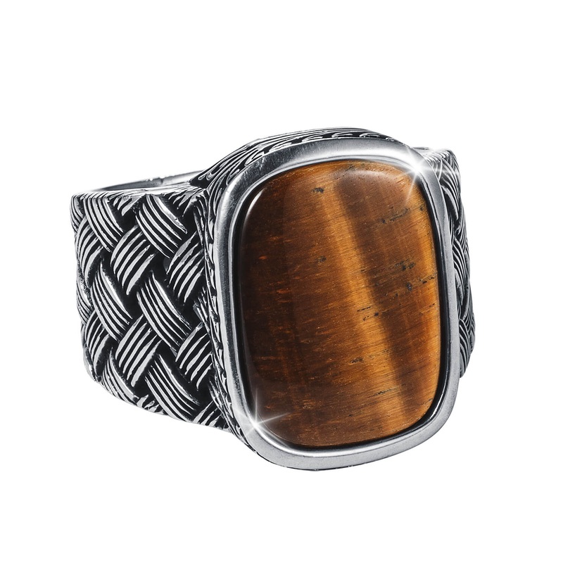 Warrior Tiger's Eye Men's Ring 10