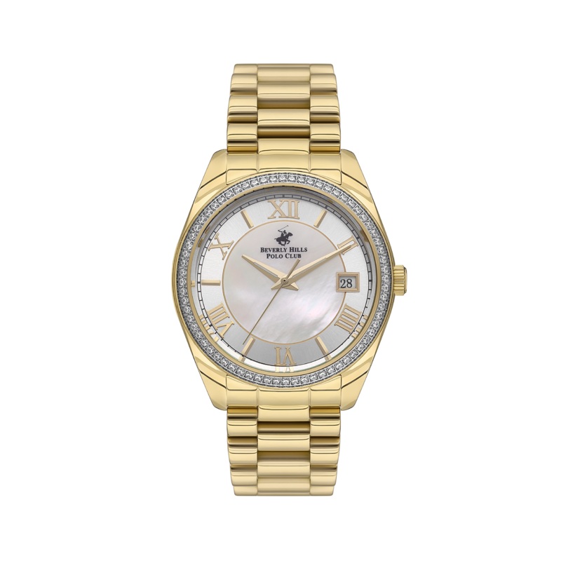 BEVERLY HILLS POLO CLUB Women's 36 MM Gold Analog Stainless Steel Watch  BP3592C.120