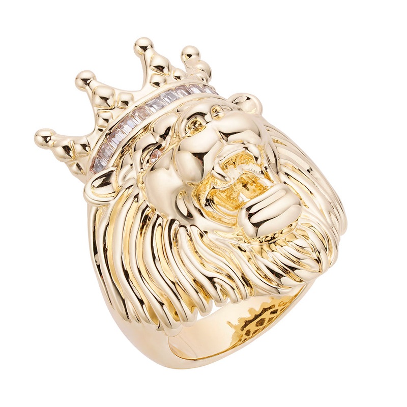 Big Daddy Lion Baguette Diamond Ring 8