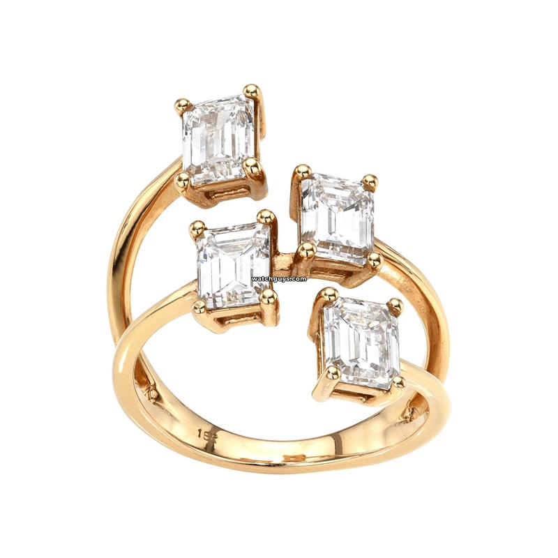 Emerald Cut Diamond Ring 2.28 Carat TW 18k Rose Gold GIA