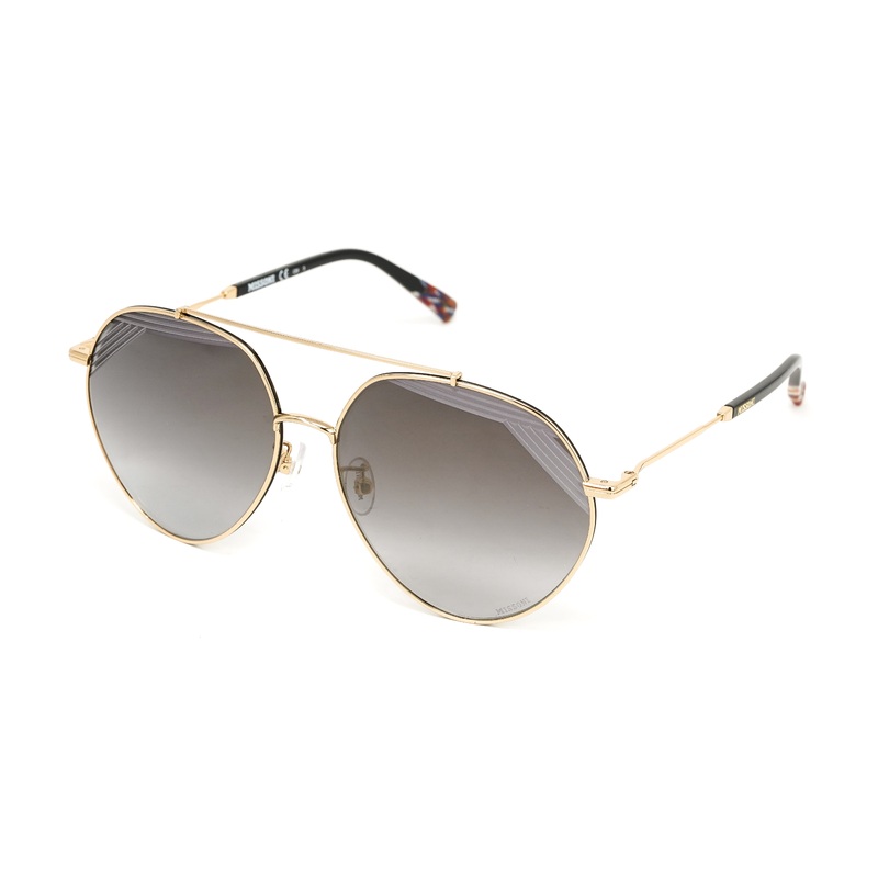 Missoni Women's Sunglasses Round Pilot Black/Gold MIS 0015/S 2M2