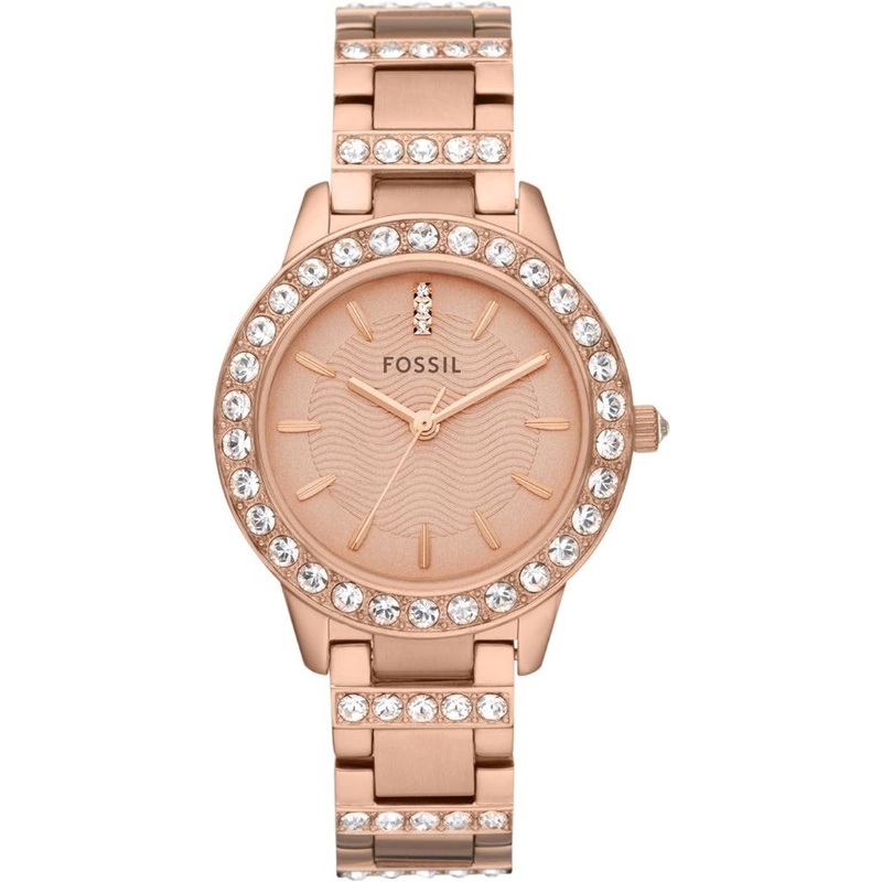 Fossil ES3020 Jesse Women's Watch with Crystal Accents and Self Adjustable Stainless Steel Bracelet Band 34 Gold Stainless Steel