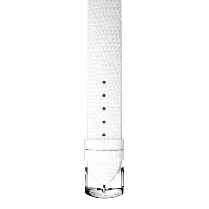 White Calf Lizard Print Strap - Model 1-CZW