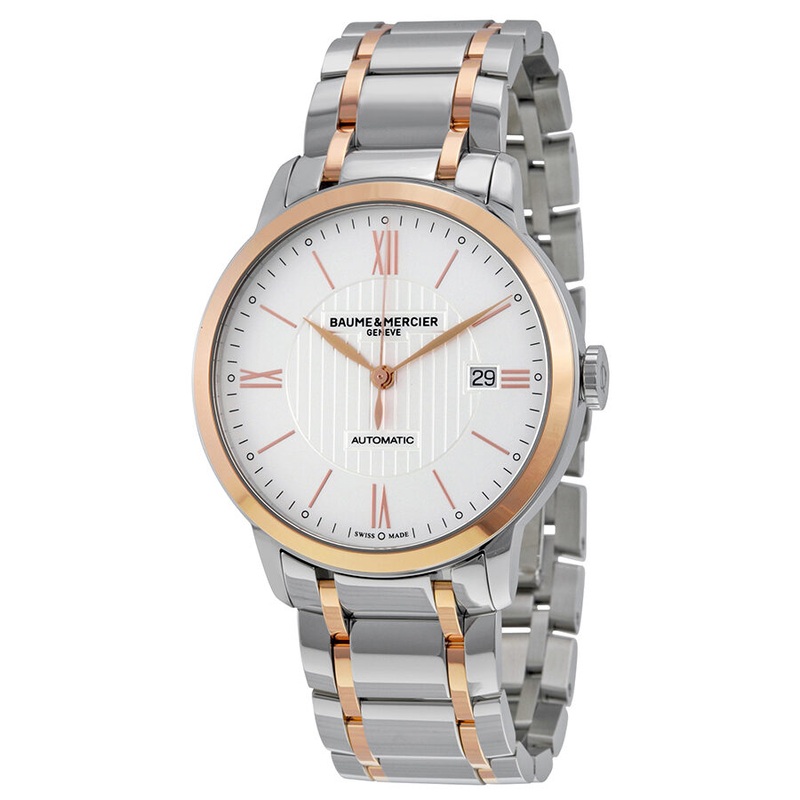 Baume et Mercier Classima Automatic Stainless Steel and 18kt Rose Gold Men's Watch 10217 A10217