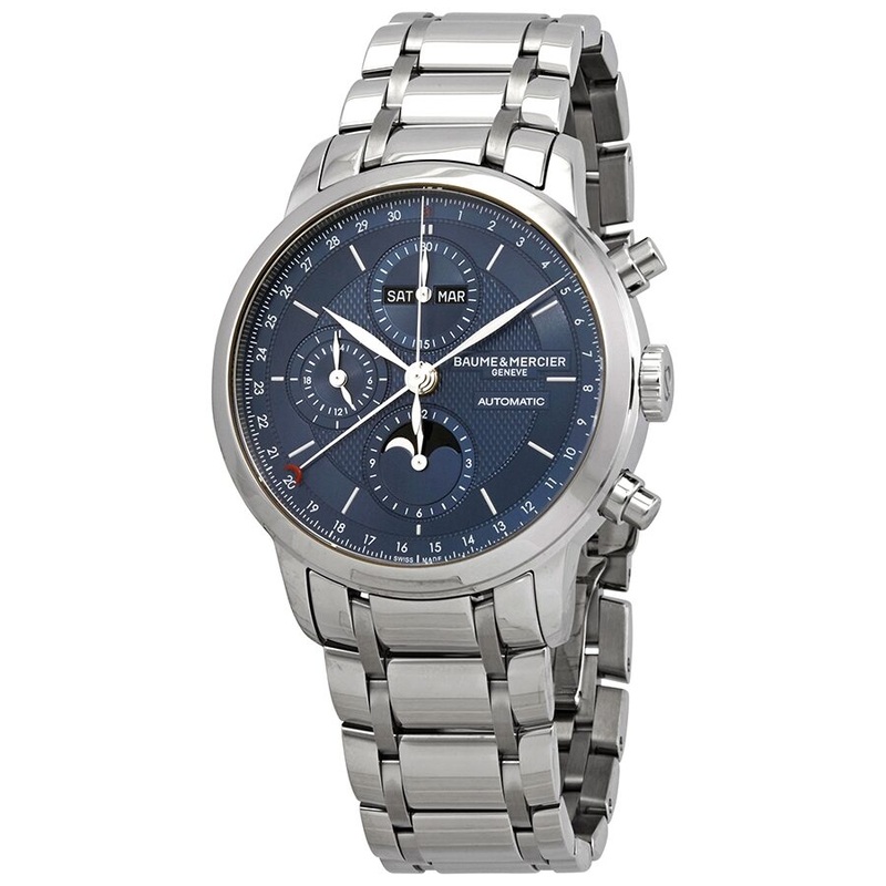 Baume et Mercier Classima Full Calendar Moon Phase Automatic Blue Dial Men's Watch 10485