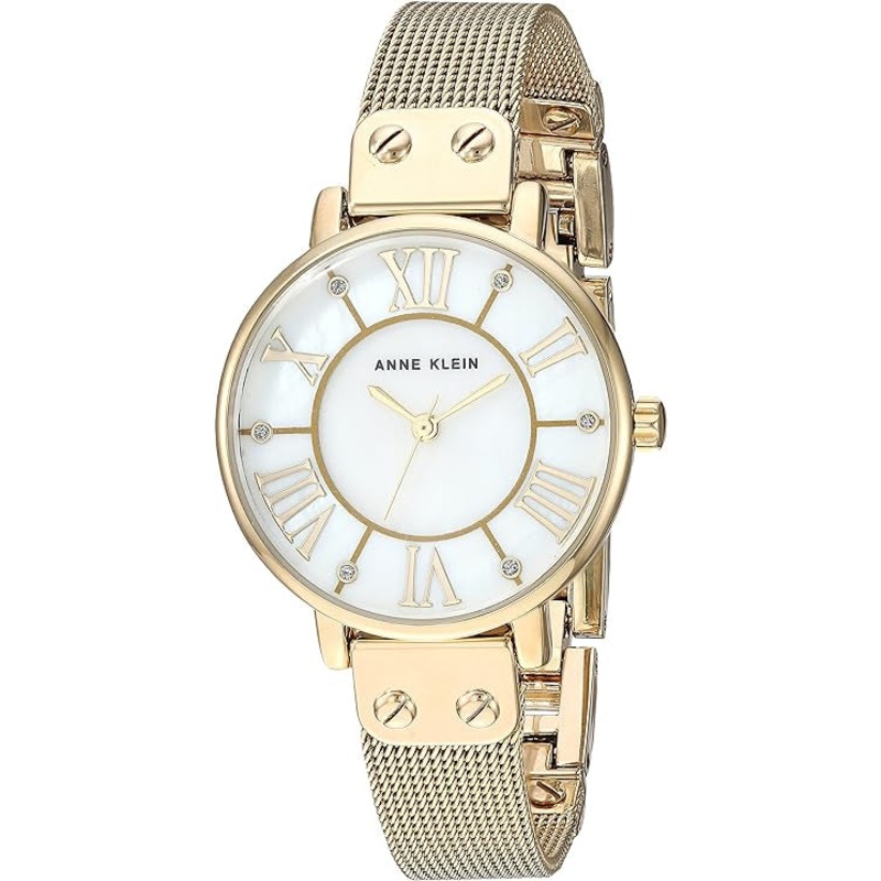 Anne Klein Women's Watch AK/3180GBST 30 White Metal