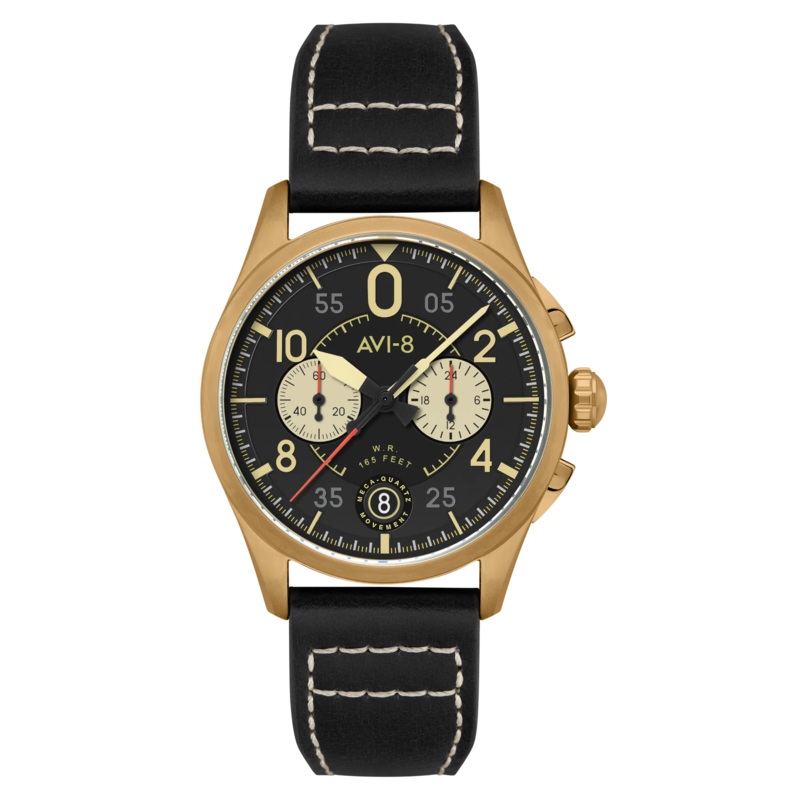 AVI-8 Spitfire Lock Men's Black Bronze Chronograph Watch AV-4089-07