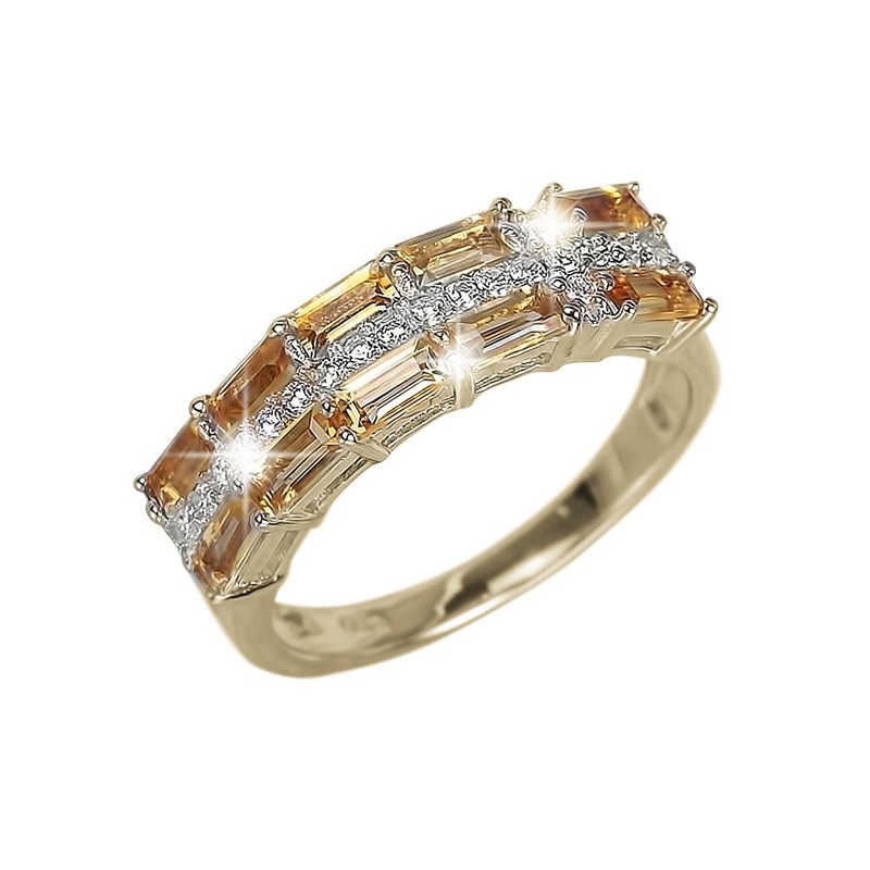 Citrine Star Cross Ring 5