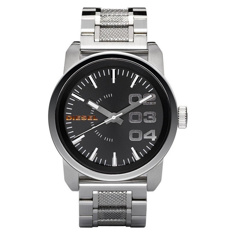 DIESEL DZ1370 Stainless Steel Black Dial Men's Watch 46 Black Stainless Steel