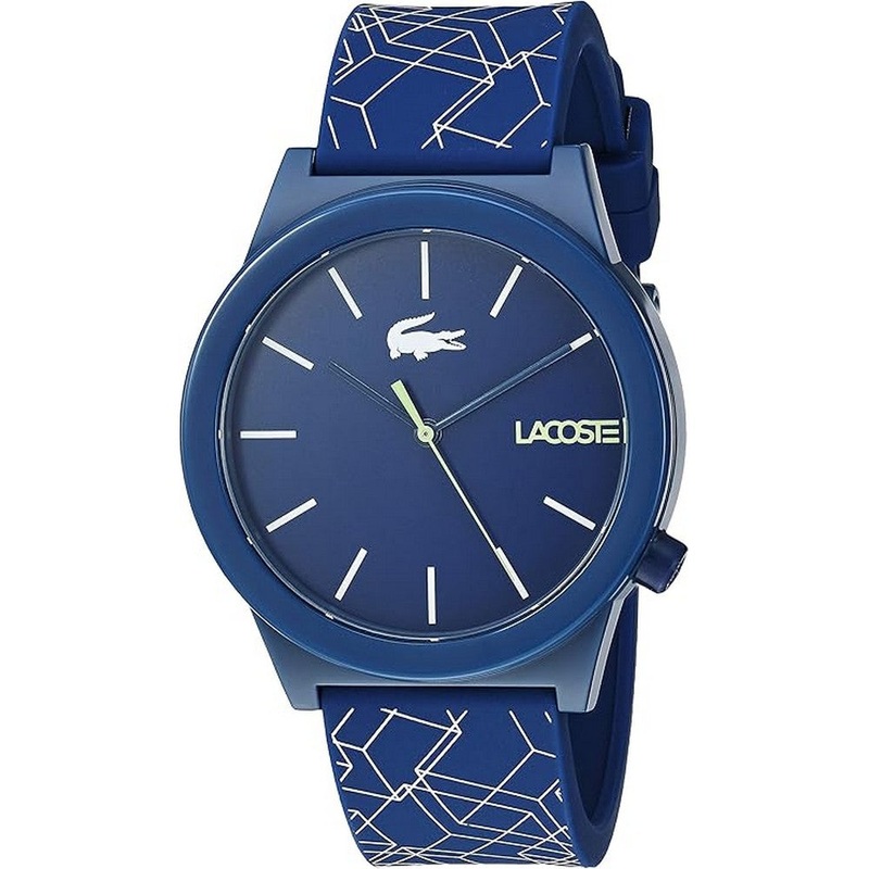 LACOSTE 2010957 Motion Quartz Stainless Steel Blue Silicone Men's Watch 42 Blue Stainless Steel