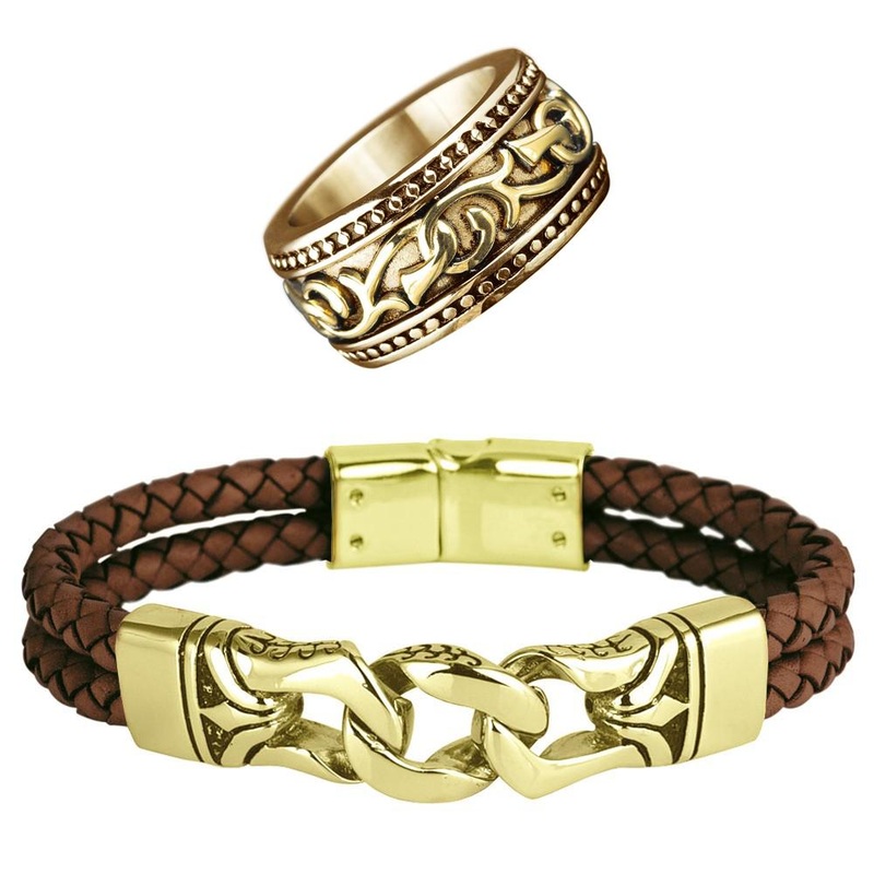 Horizon Brown Bracelet & Hudson Ring Set 12