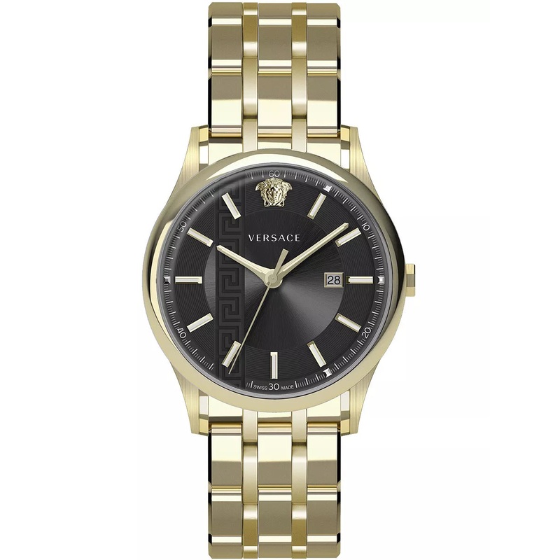 Versace Men's Watch Aiakos 44mm Black Gold Bracelet VE4A00820
