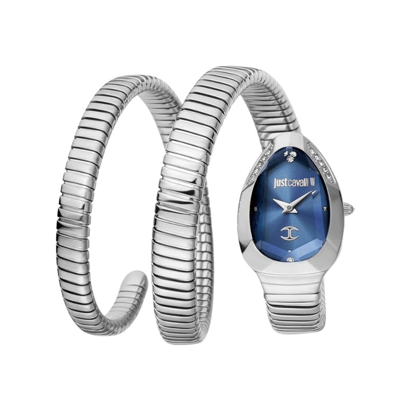 Just Cavalli Signature Snake Blue Dial Ladies Watch | JC1L209M0025