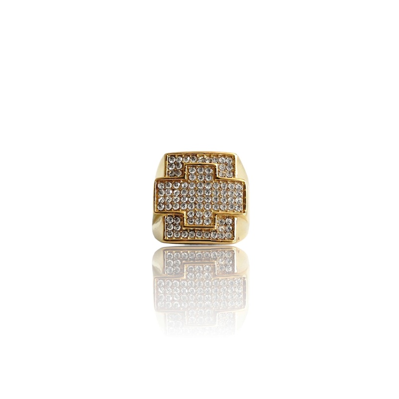 Big Daddy Iced Out Cross Gold Ring 9