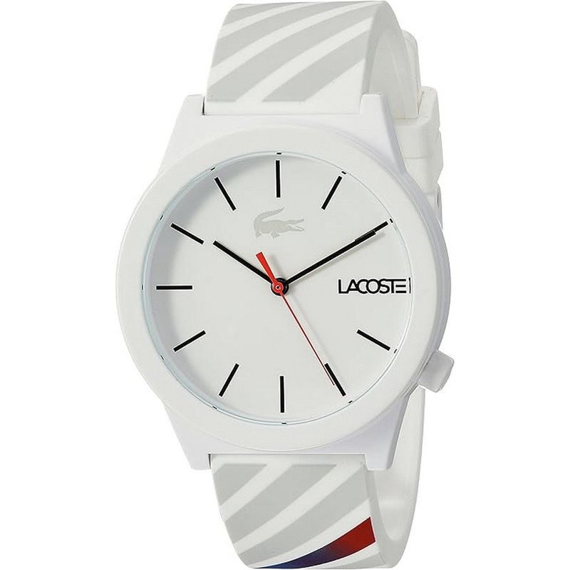 LACOSTE 2010935 Analogue Quartz White Silicone Men's Watch 42 White Stainless Steel
