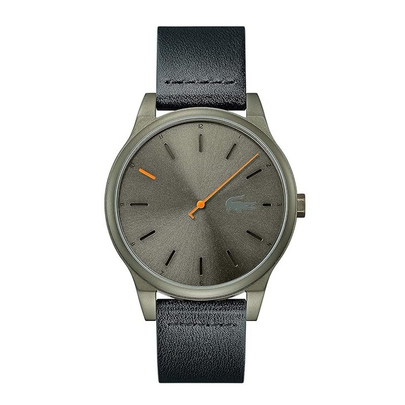 LACOSTE 2011001 Kyoto Gray Dial Black Strap Men's Watch 43 Grey Stainless Steel