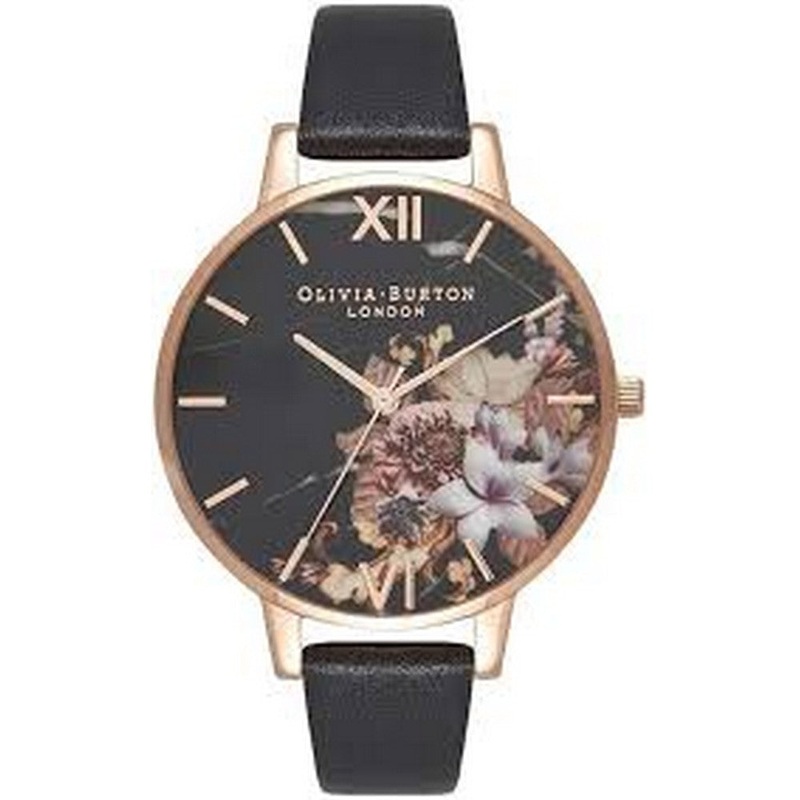 OLIVIA BURTON OB16CS01 Marble Florals Black Dial Women's Watch 30 Black Stainless Steel